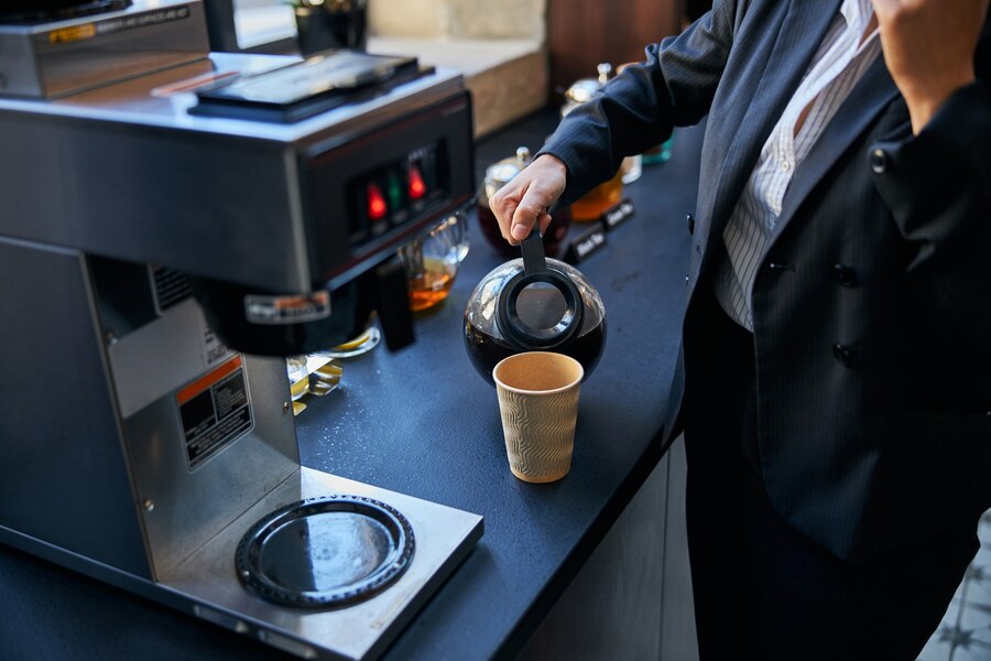 Coffee maker in hotel room