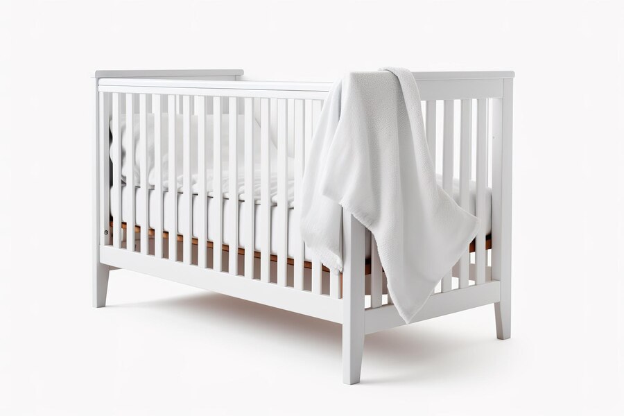 bed for babbies with crib sheets and other acccessories