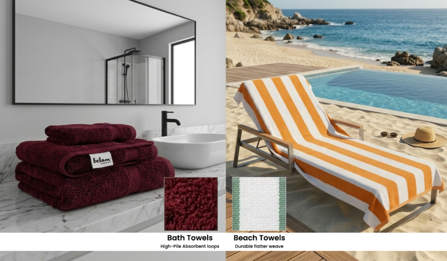 Are Bath Towels And Beach Towels Made From The Same Type Of Cotton_