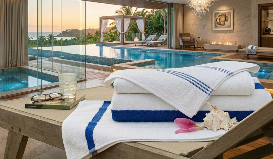 Chlorine-resistant and Bleach Safe Hotel Pool Towels