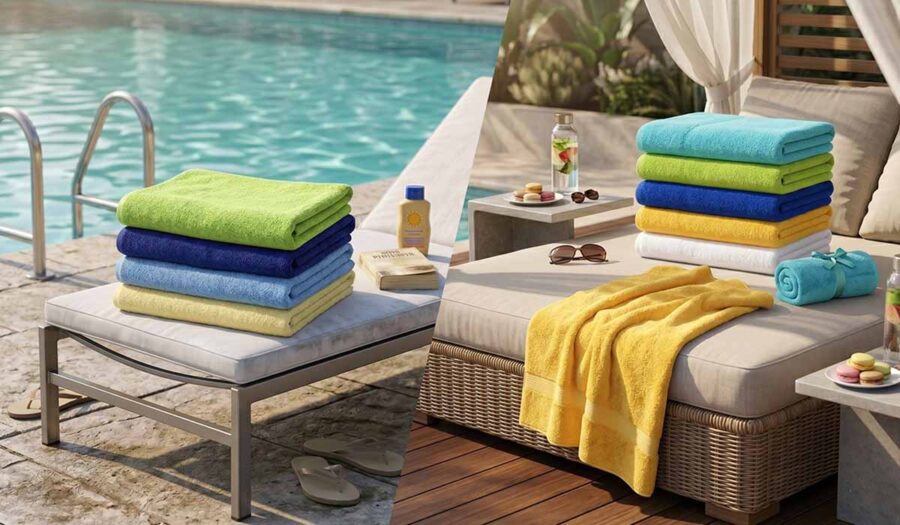 DZEE Economy vs. Luxury Solid Color Pool Towels