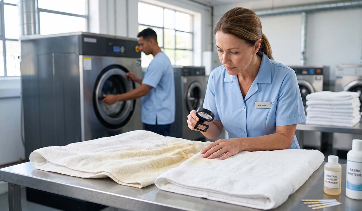 Why Do Hotel Towels Turn Yellow in Industrial Laundries