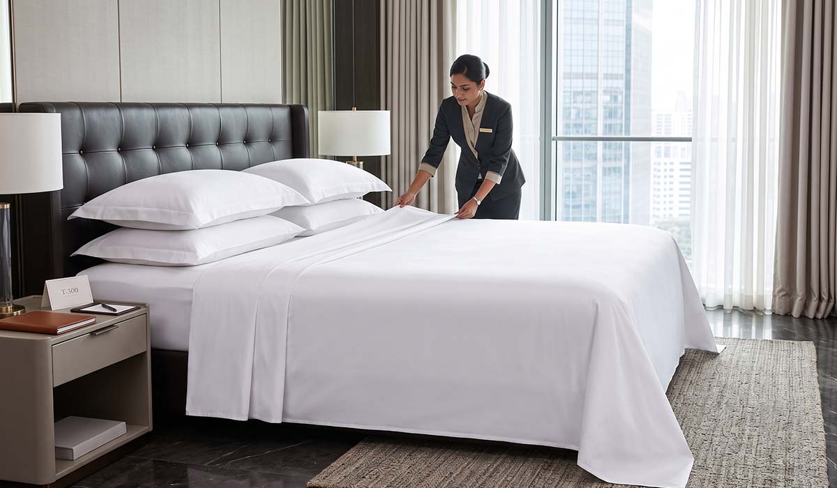 Why Luxury Hotels Choose T-300 Cotton Bed Sheets