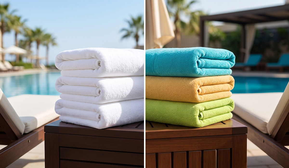 White Resort Towels vs. Colored Resort Towels at a Glance