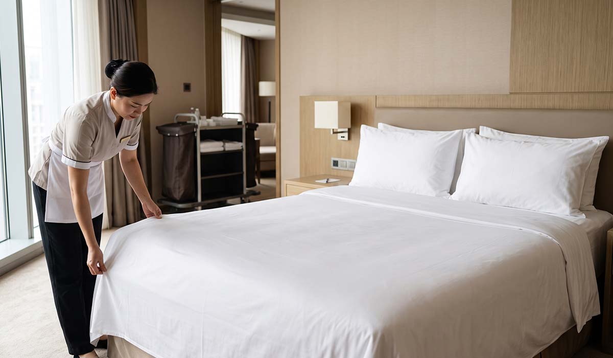 DZEE Textiles’ T-300 Sateen Cotton Sheets for Hotels