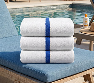 Center Stripe Economy Pool Towels