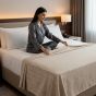 Classic Caramel Microfiber Top Sheet / King Flat 112x96
