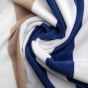 Cabana Pool Towel 35x70 18 lbs Ocean Blue & Almond Beige