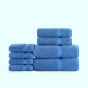 Belem Evening Blue Towels Set Wash Cloth-4 Pcs | Hand Towel-2Pcs | Bath Towel-2 Pcs