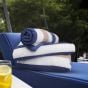 Cabana Pool Towel 35x70 18 lbs Ocean Blue & Almond Beige
