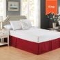 Bed Skirt With Pleats 78 x 80 x 15 King Serene Merlot 