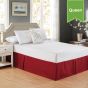 Bed Skirt With Pleats 60 x 80 x 15 Queen Serene Merlot 