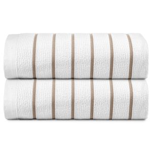 Ryotei Horizontal Stripe Pool Towel 36x68 15 lbs Brown