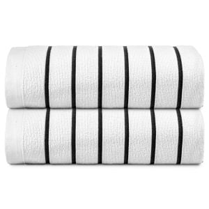 Ryotei Horizontal Stripe Pool Towel 30x60 10.50 lbs Black