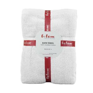 Belem 4 Pcs Bath Towel 27 x 50 | White