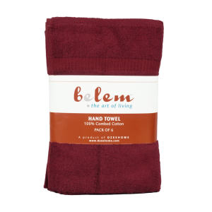 Belem 6 Pcs Hand Towels 16 x 30 | Cherry Cola 