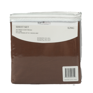 Soft Siesta Blended Friar Brown Sheet Set - T-200 - King - 4 Pieces