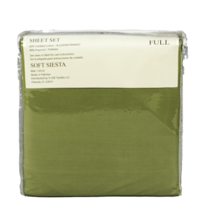 Soft Siesta Blended Sage Green Sheet Set - T-200 - Full - 4 Pieces