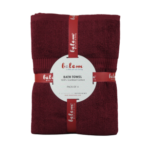 Belem 4 Pcs Bath Towel 27 x 50 | Cherry Cola