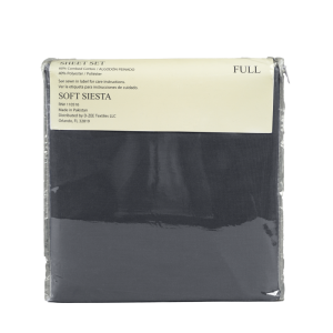 Soft Siesta Blended Charcoal Grey Sheet Set - T-200 - Full - 4 Pieces