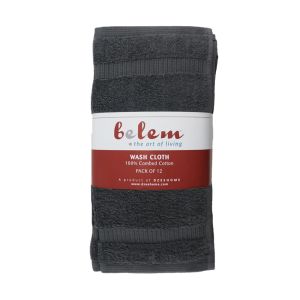 Belem 12 Pcs Washcloths 13 x 13 | Castlerock Gray 