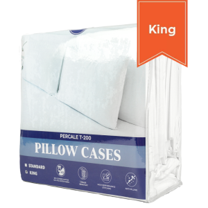 Belem Luxury T200 Percale White King Pillow Case Set