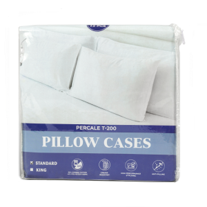 Belem Luxury T200 Percale White Standard Pillow Case Set