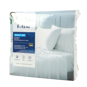 Belem Luxury Percale White Bed Sheet Set T-200 Twin