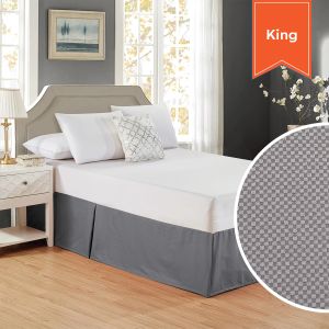  Bed Skirt With Pleats 78 x 80 x 15 King Castle Rock Grey