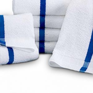 Center Stripe Pool Towel 22x44 6 lbs Blue