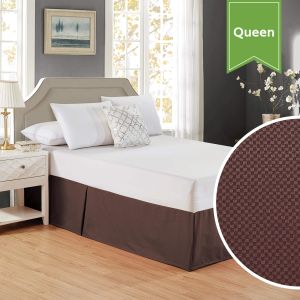Bed Skirt 60 x 80 x 15 Queen Brown