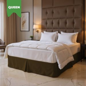 Queen Diamond Pique Bed Skirt - Teak Brown