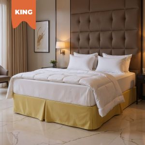 King Diamond Pique Bed Skirt - Desert Sand