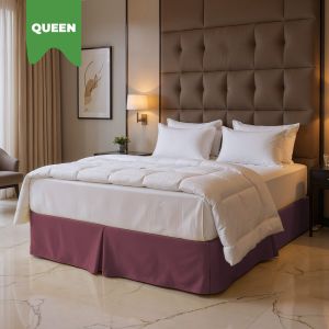 Queen Diamond Pique Bed Skirt - Greek Raisin