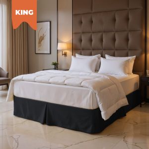 King Diamond Pique Bed Skirt - Persian Black