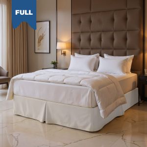 Full Diamond Bed Skirt - White