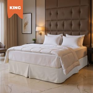 King Diamond Pique Bed Skirt - White