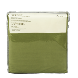 Soft Siesta Blended Sage Green Sheet Set - T-200 - Full - 4 Pieces