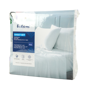 Belem Luxury Percale White Bed Sheet Set T-200 Full