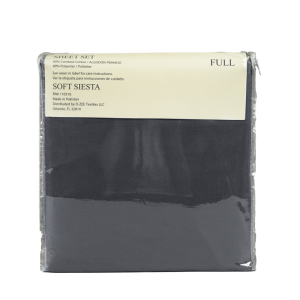 Soft Siesta Blended Charcoal Grey Sheet Set - T-200 - Full - 4 Pieces