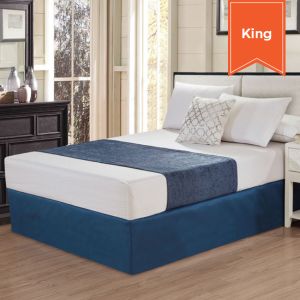  Chenille Bed Scarfs 26 x 108 King Poised Navy