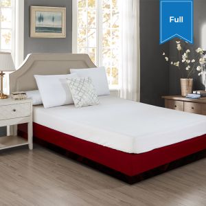  Fitted Box Spring Wrap 54 x 80 + 10.50 Full Wine Berry