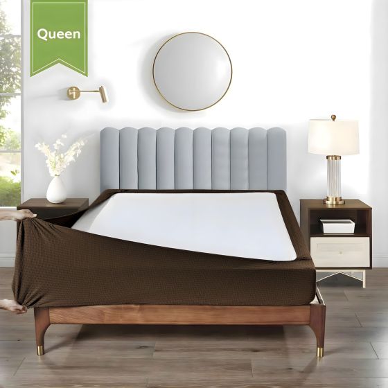 Stretchable Box Spring Wrap Full / Queen Teak Brown