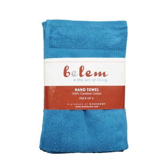 Belem 6 Pcs Hand Towels 16 x 30 | Evening Blue