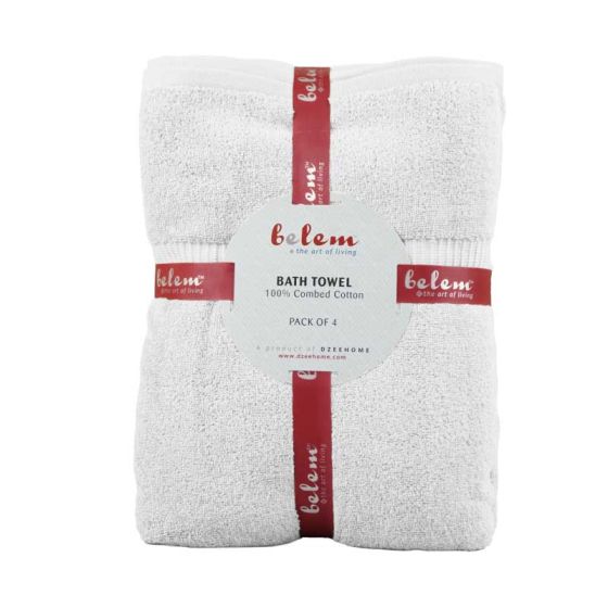 Belem 4 Pcs Bath Towel 27 x 50 | White