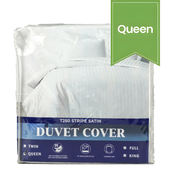 White Striped Duvet Covers Queen