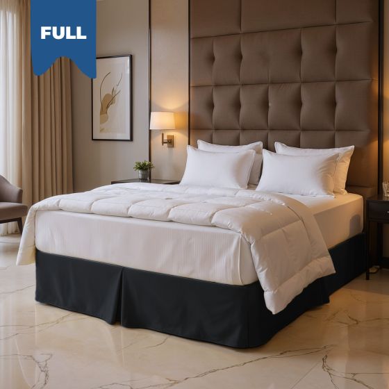 Full Diamond Bed Skirt - Persian Black