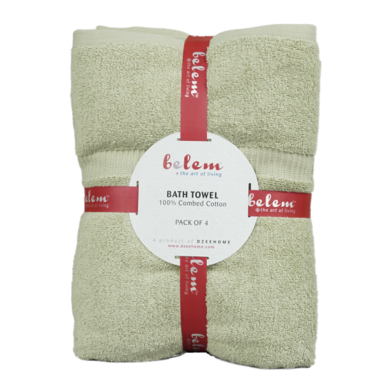 Belem 4 Pcs Bath Towel 27 x 50 | Sage Green Bath Towels