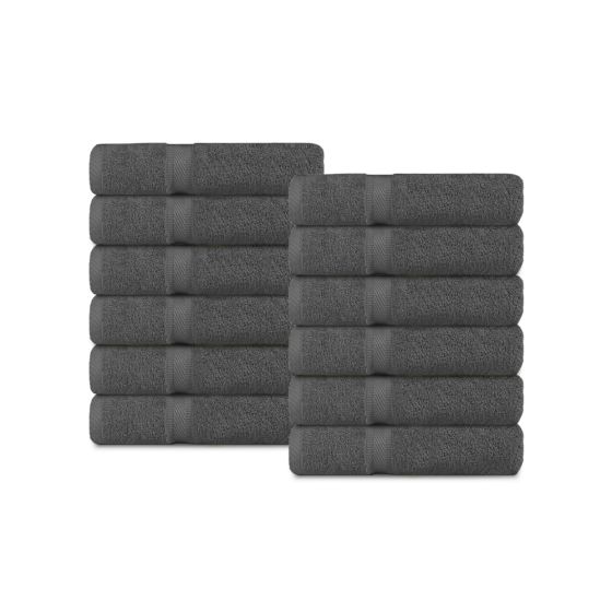 Pack of 12 Wash Cloth  - Charcoal Grey