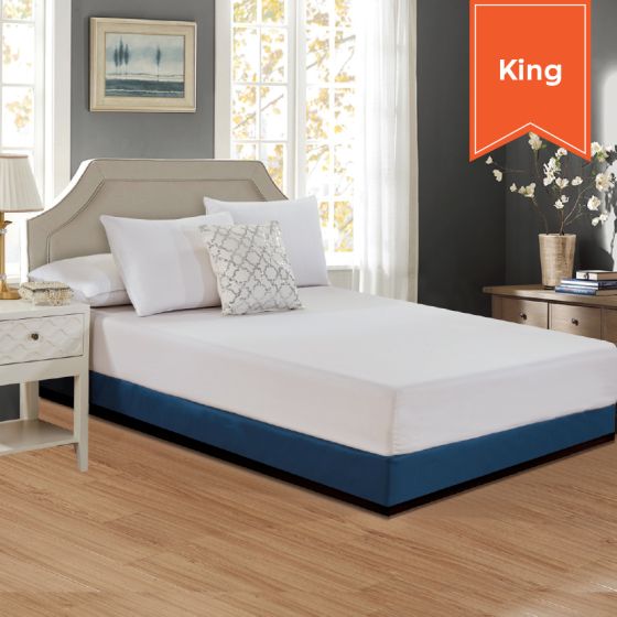 Fitted Box Spring Wrap 78 x 80 + 10.50 King Navy Blue